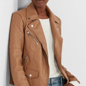 Express leather Quilted Moto Jacket